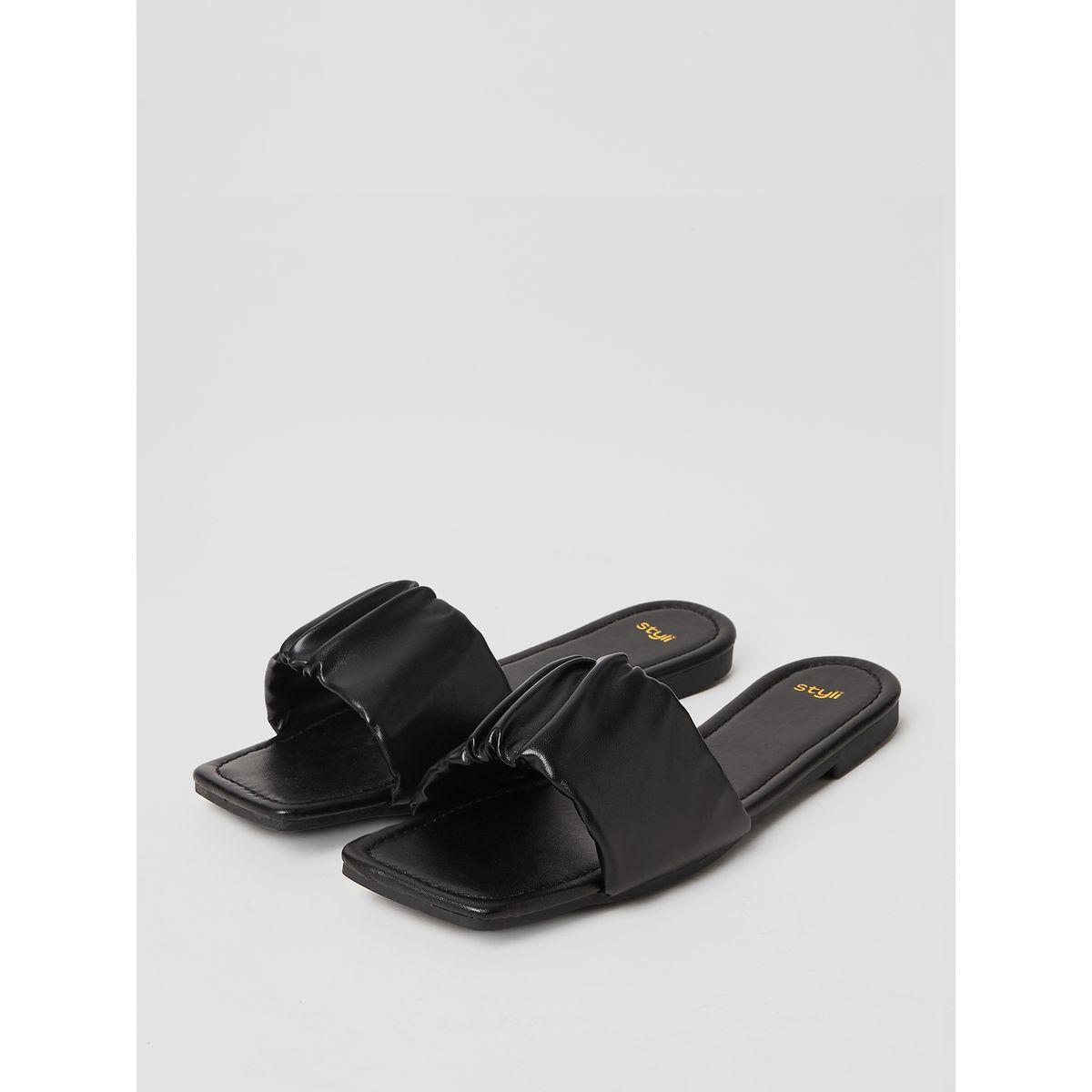 Styli Cushion Single Strap Flat Sandals-women-shoes-sandals-flats-image-3