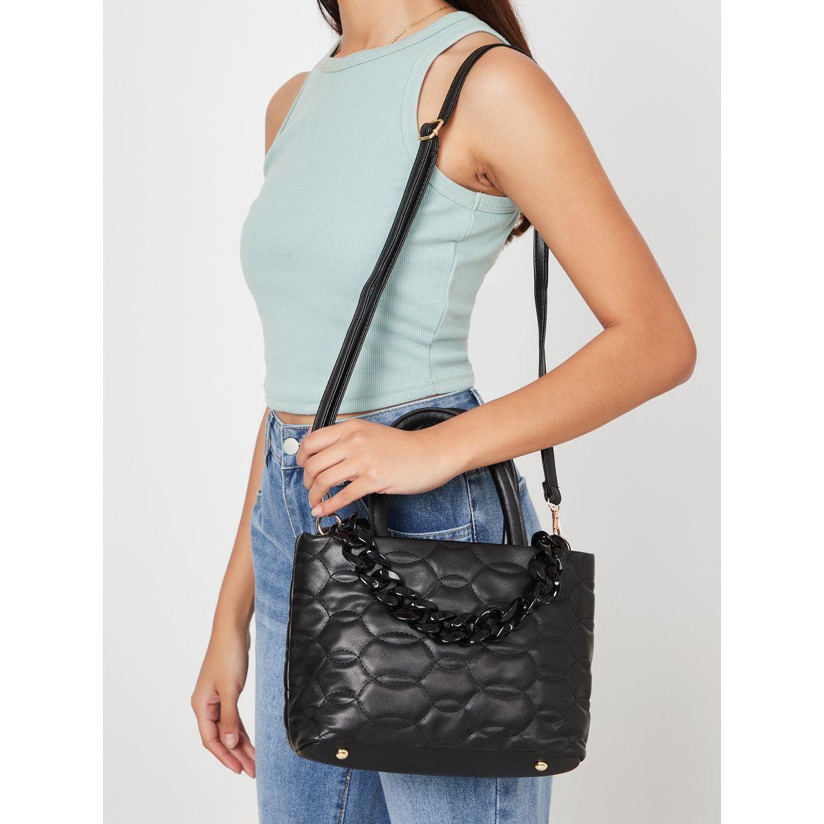Styli Quilted Bag with Chain Link Accent-women-bagsandwallets-handbags-image-3