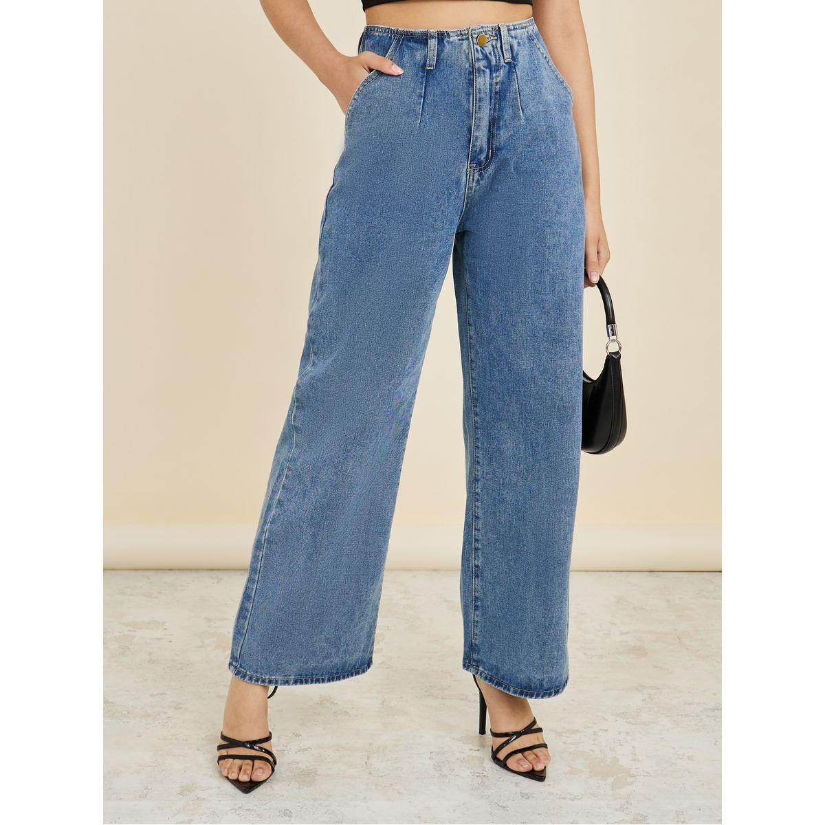 Styli Wide Leg Buttoned Pocket Jeans-women-clothing-bottoms-jeans-image-1