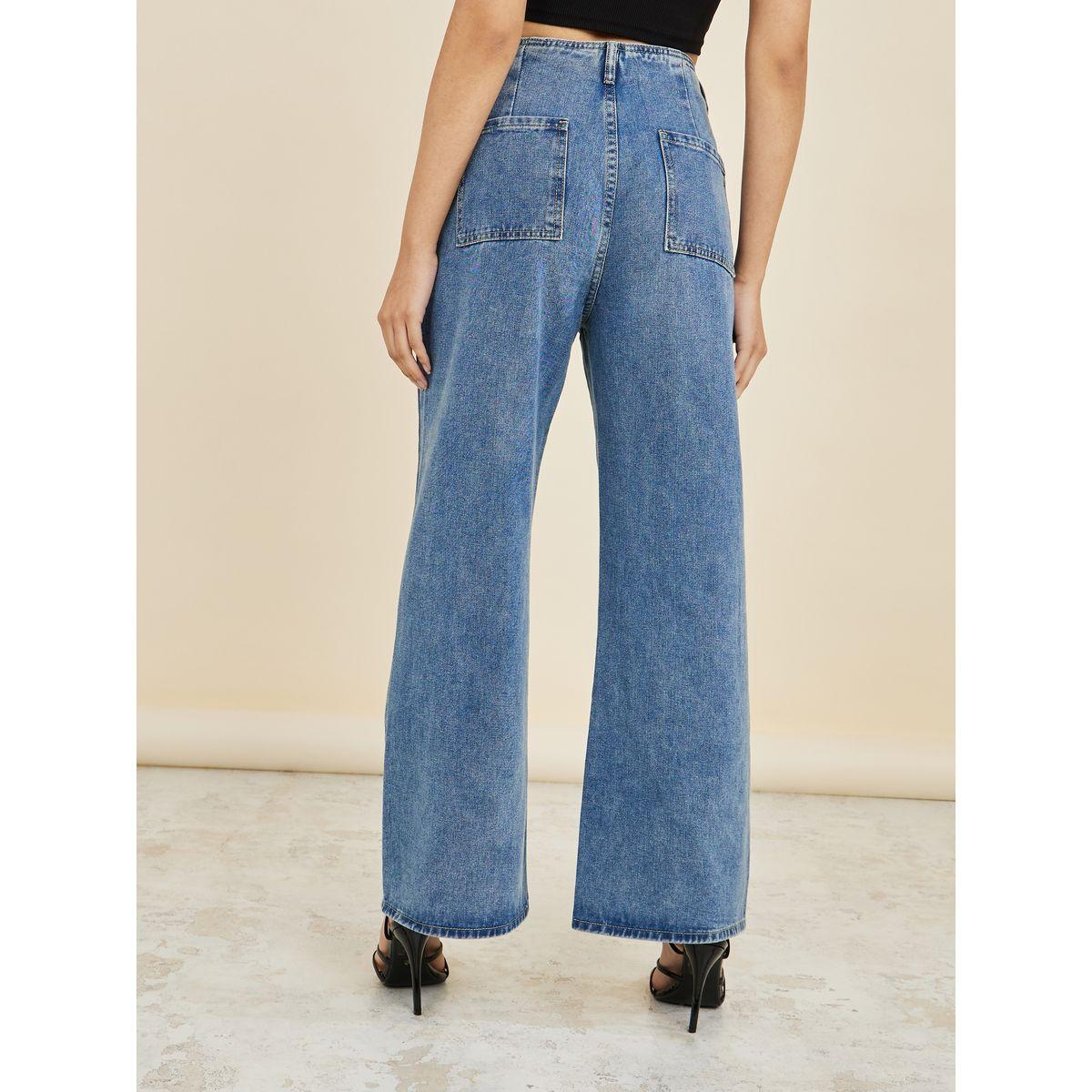 Styli Wide Leg Buttoned Pocket Jeans-women-clothing-bottoms-jeans-image-4