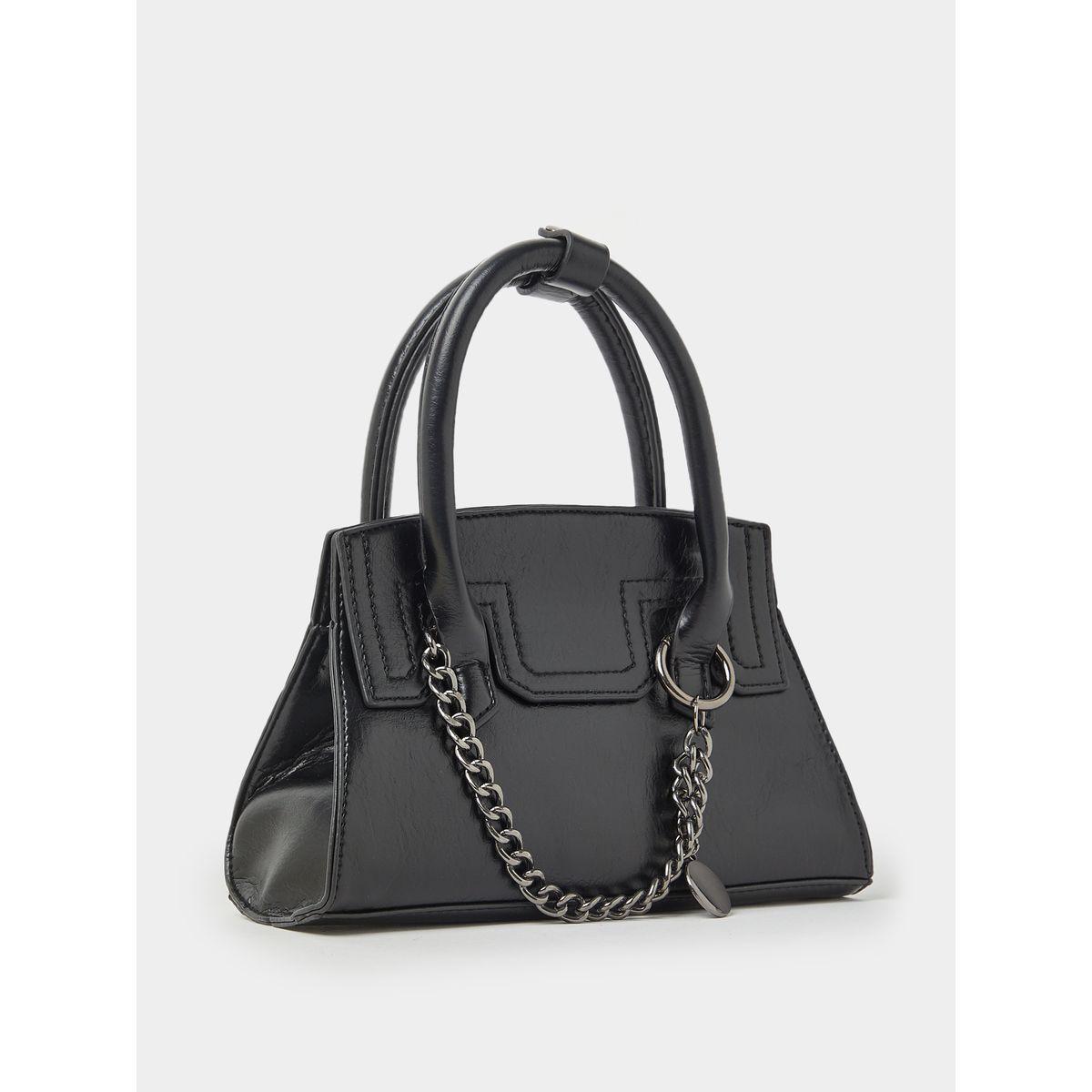 Styli Chain Detail Lock Handle Handbag-women-bagsandwallets-handbags-image-1