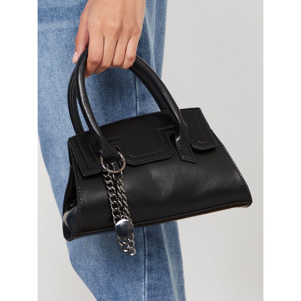 Styli Chain Detail Lock Handle Handbag-women-bagsandwallets-handbags-image-2