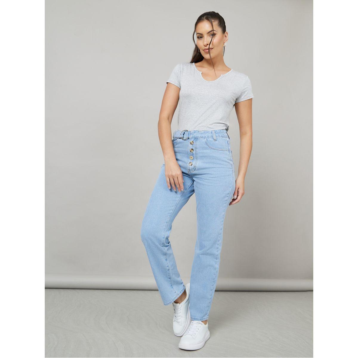 Styli Button Detail Straight Leg Jeans-women-clothing-bottoms-jeans-image-2