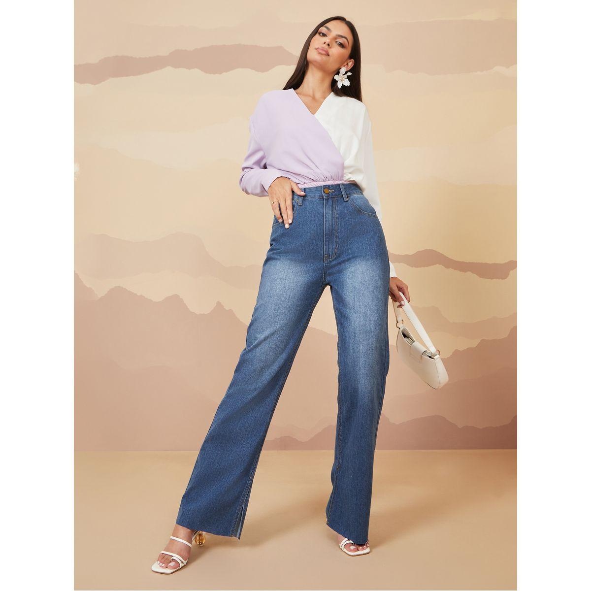 Styli High Rise Raw Hem Flared Jeans-women-clothing-bottoms-jeans-image-2