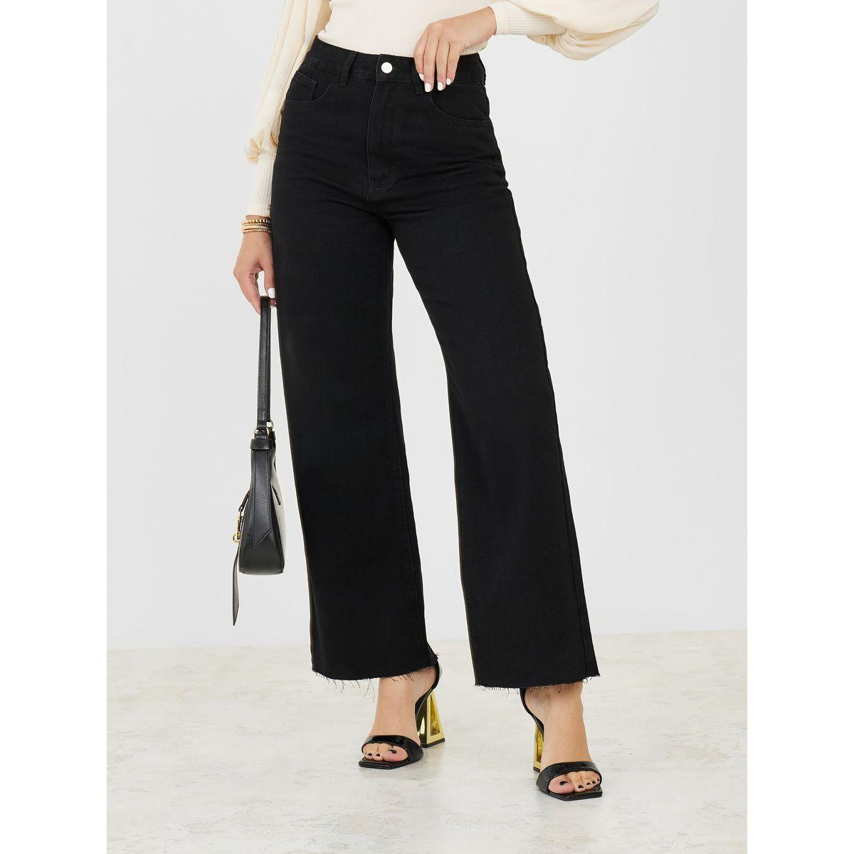 جينز بخصر عالي وحواف ممزقة-women-clothing-bottoms-jeans-image-1