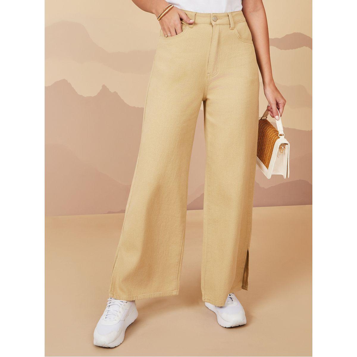جينز بقصة واسعة وشق جانبي-women-clothing-bottoms-jeans-image-1