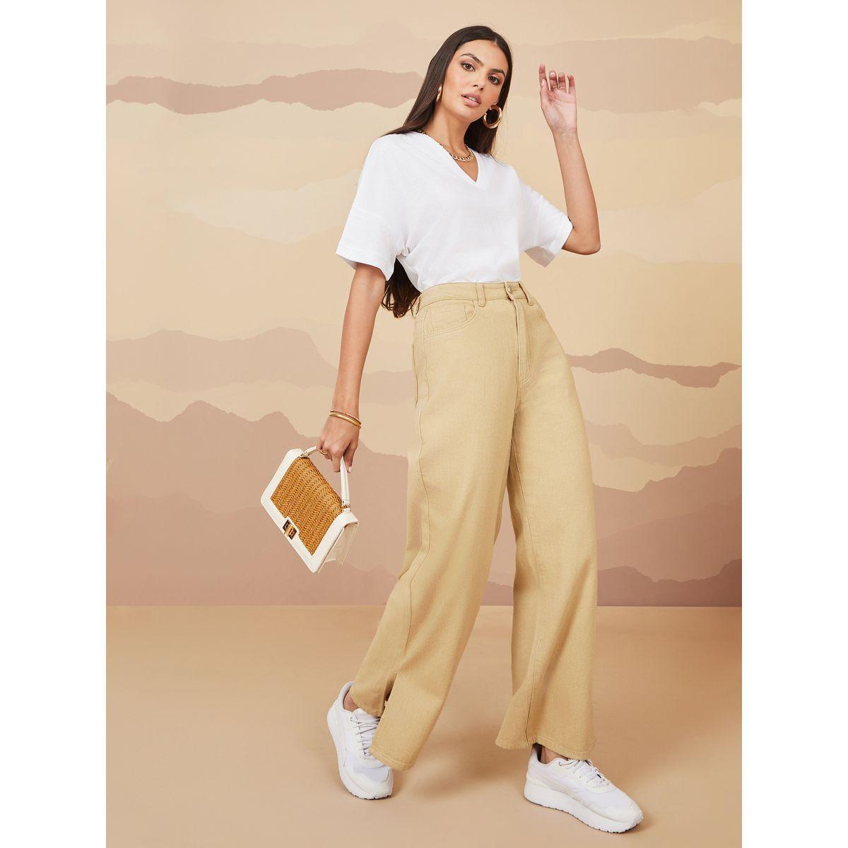 جينز بقصة واسعة وشق جانبي-women-clothing-bottoms-jeans-image-2
