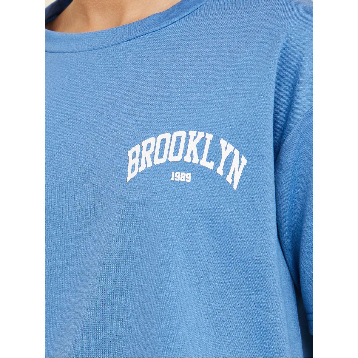 Styli Unwind Brooklyn Slogan Melange T-Shirt & Trouser Lounge Set-women-clothing-coordsets-image-3