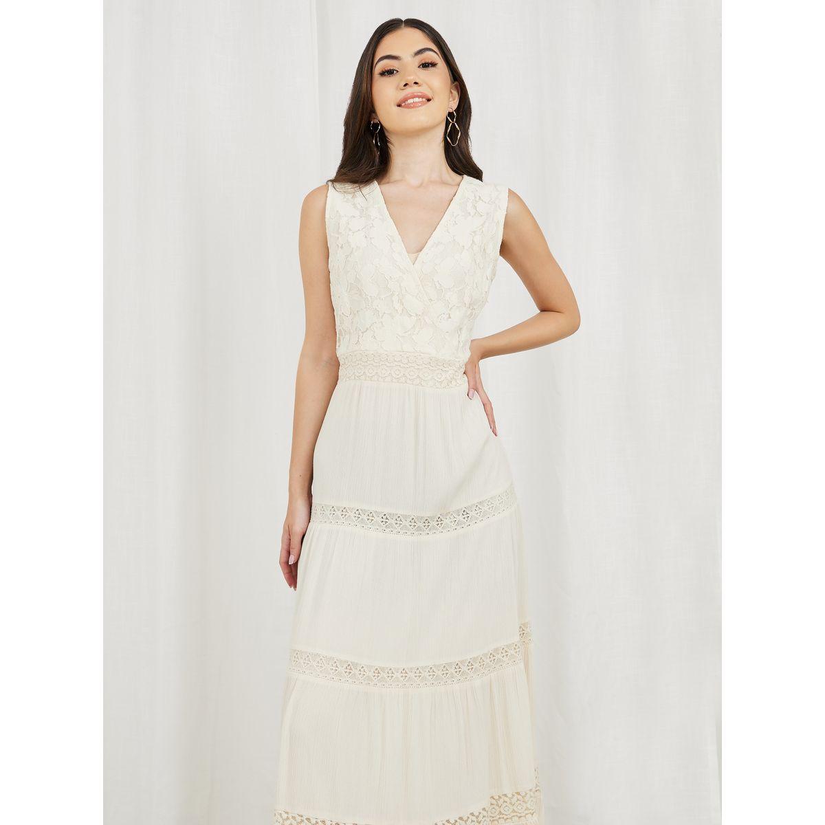 فستان طويل بلا اكمام مع كسرات ودانتيل-women-clothing-dresses-image-2