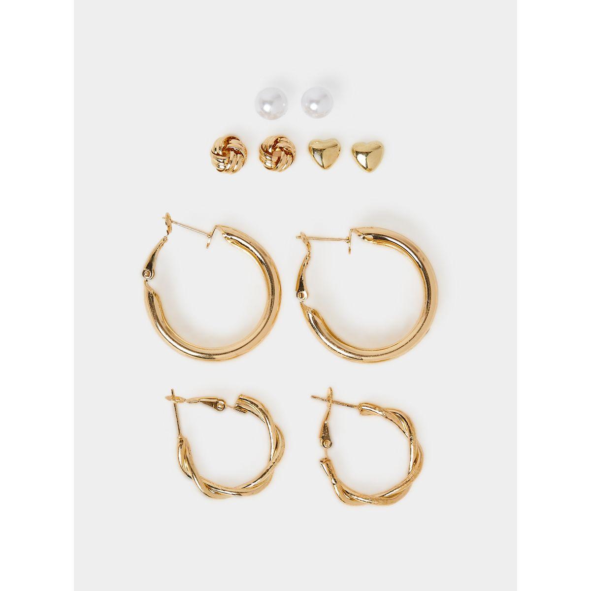 Styli Set of 6 - Assorted Hoop & Stud Earrings-women-watchesandjewellery-jewellery-earrings-image-1