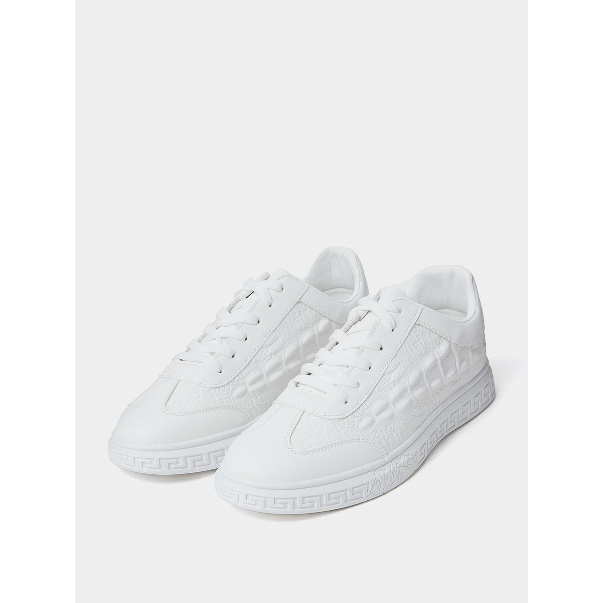 Styli Croc Texture Lace Up Low Cut Sneakers-men-shoes-sneakers-image-2