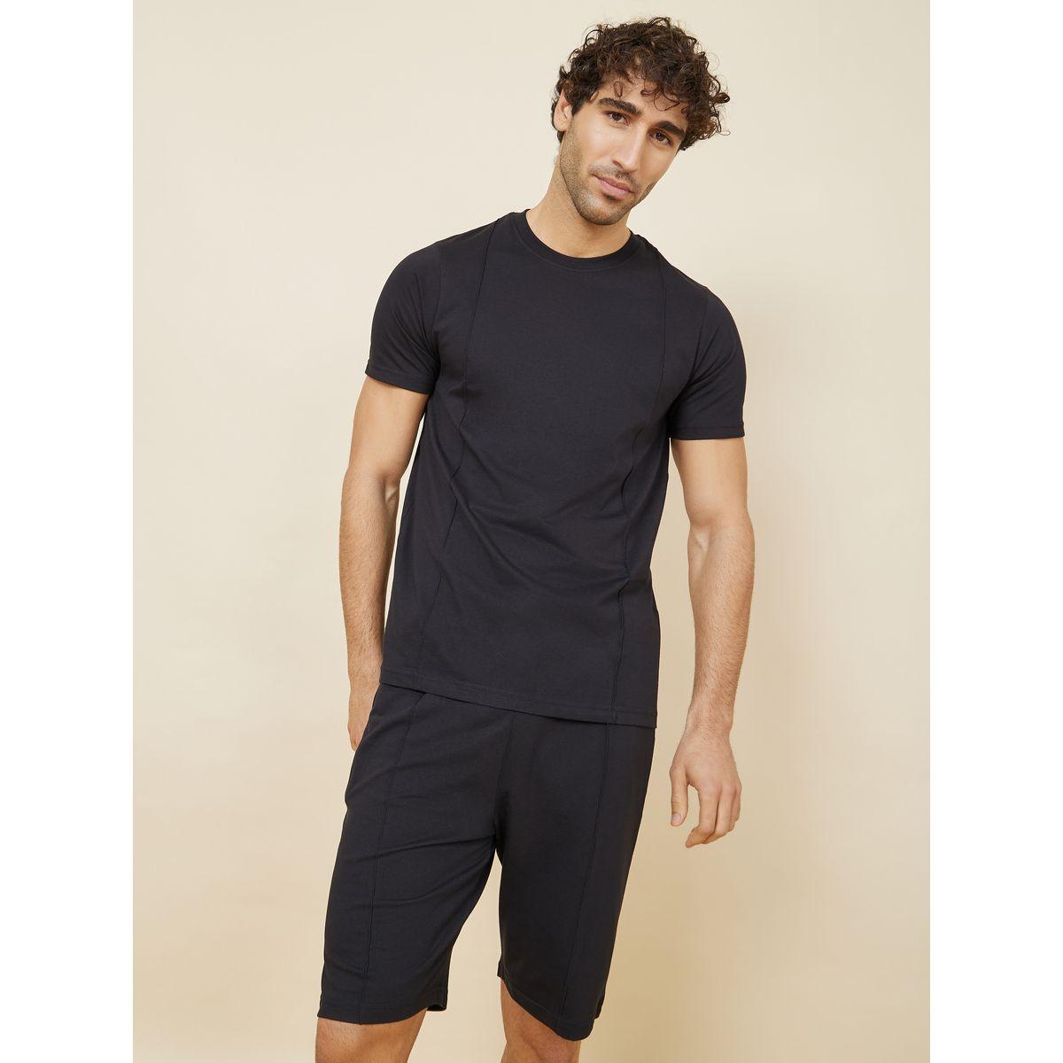 Styli Unwind Pintuck Detail T-shirt and Short Sleep Set-men-clothing-nightwear-sets-image-1
