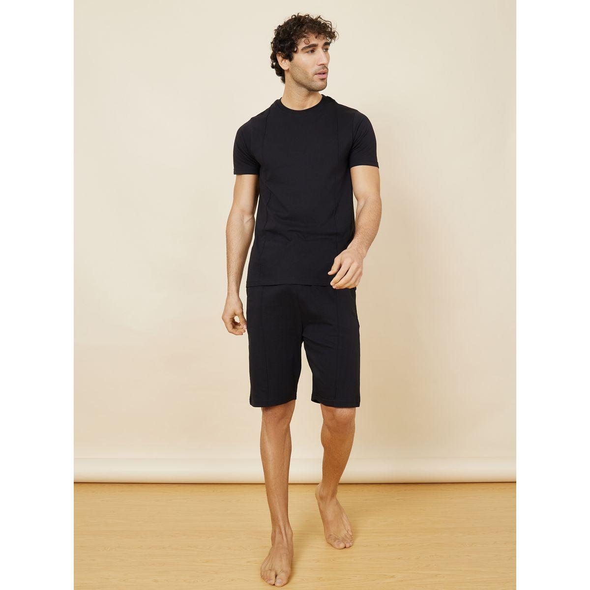 Styli Unwind Pintuck Detail T-shirt and Short Sleep Set-men-clothing-nightwear-sets-image-2