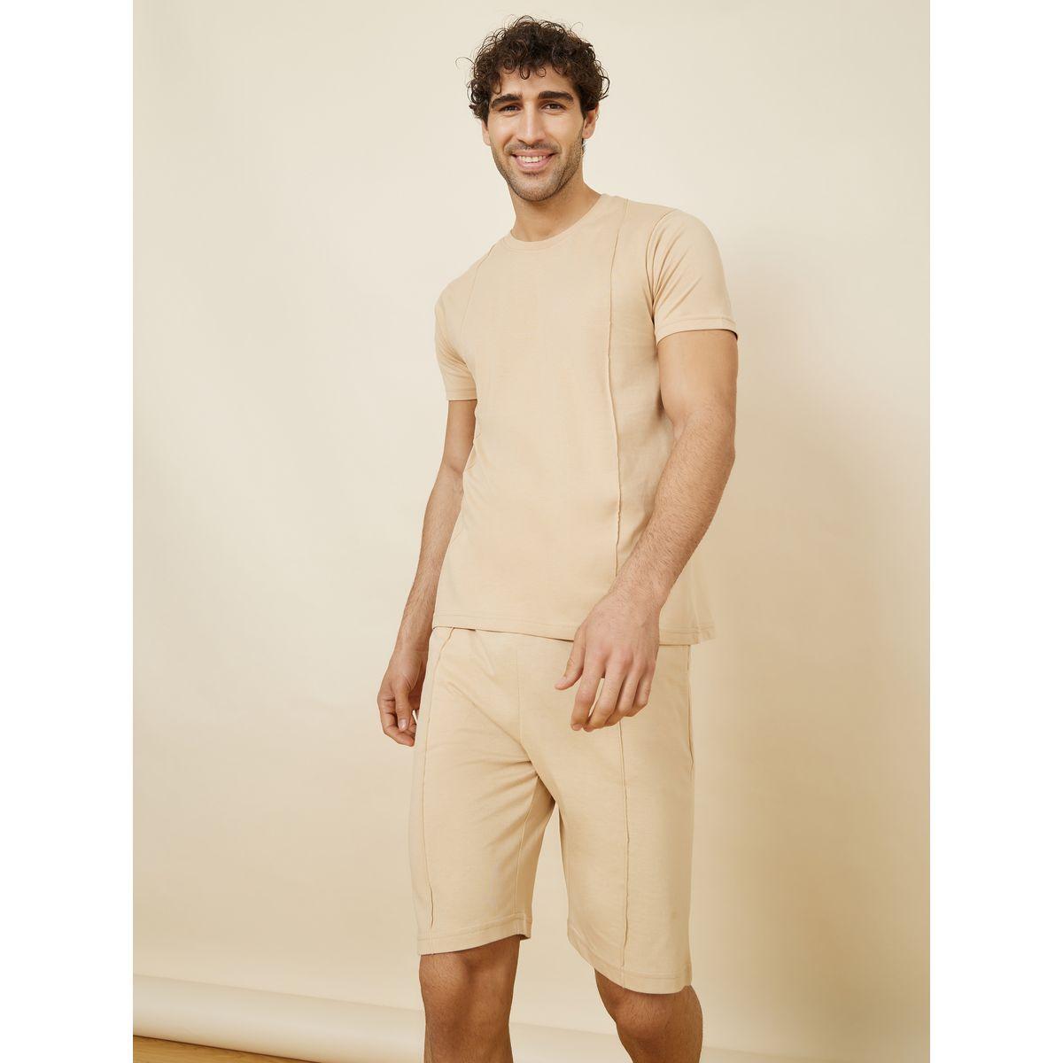 طقم للنوم من ( شورت + تيشيرت )-men-clothing-nightwear-sets-image-1