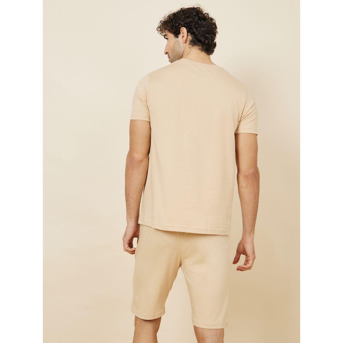 Styli Unwind Pintuck Detail T-shirt and Shorts Sleep Set-men-clothing-nightwear-sets-image-4