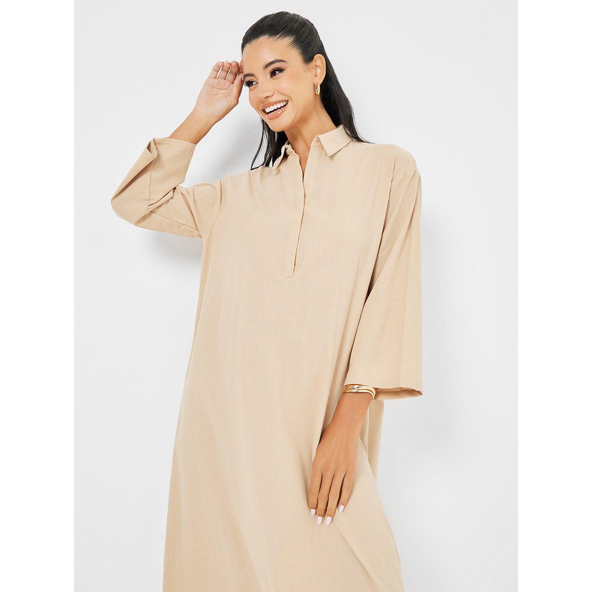 جلابية بياقة وأزرار غلق-women-arabicclothing-jalabiyas-image-4