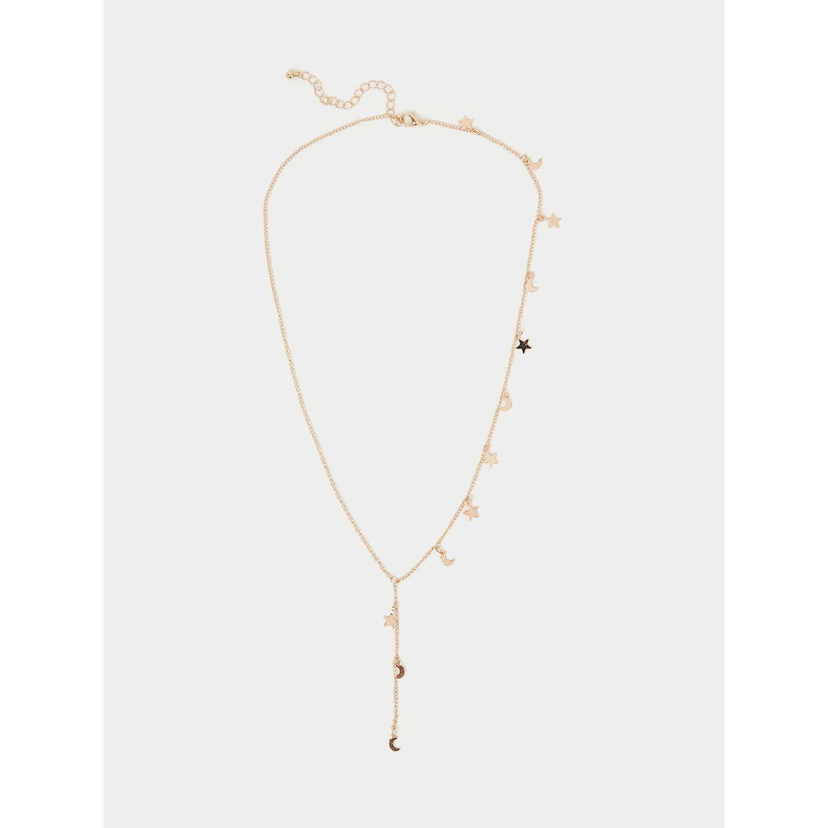 Styli Moon and Star Drop Lariat Necklace-women-watchesandjewellery-jewellery-necklacesandpendants-image-1
