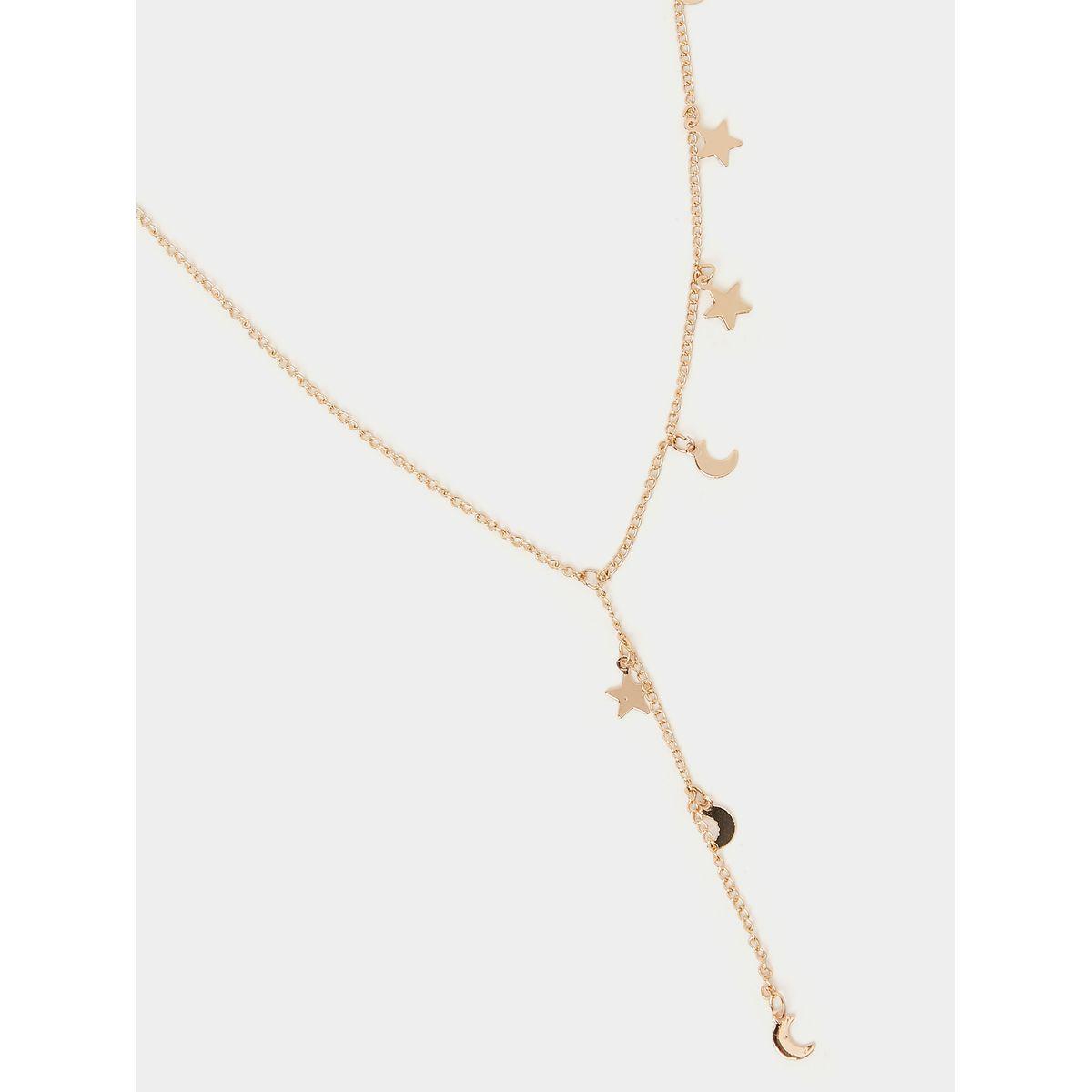 Styli Moon and Star Drop Lariat Necklace-women-watchesandjewellery-jewellery-necklacesandpendants-image-2
