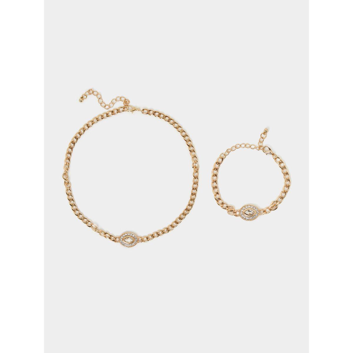 Styli Embellished Necklace & Bracelet Jewelry Set-women-watchesandjewellery-jewellery-jewellerysets-image-1