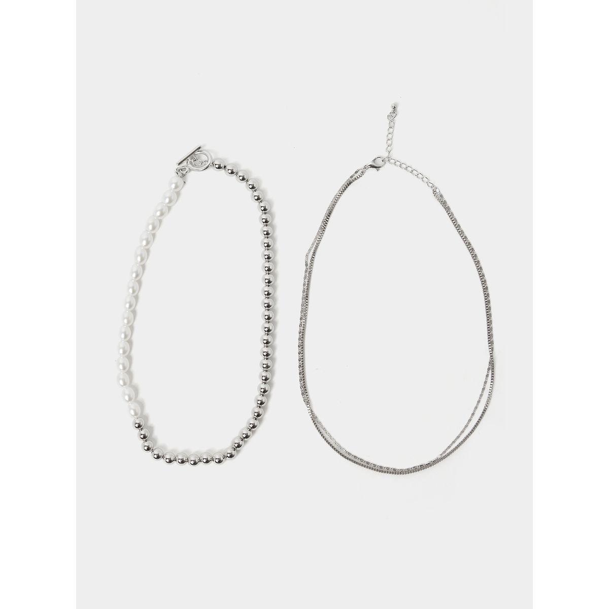 Styli Set of 2 -Pearl Bead Layered Necklace-women-watchesandjewellery-jewellery-necklacesandpendants-image-2