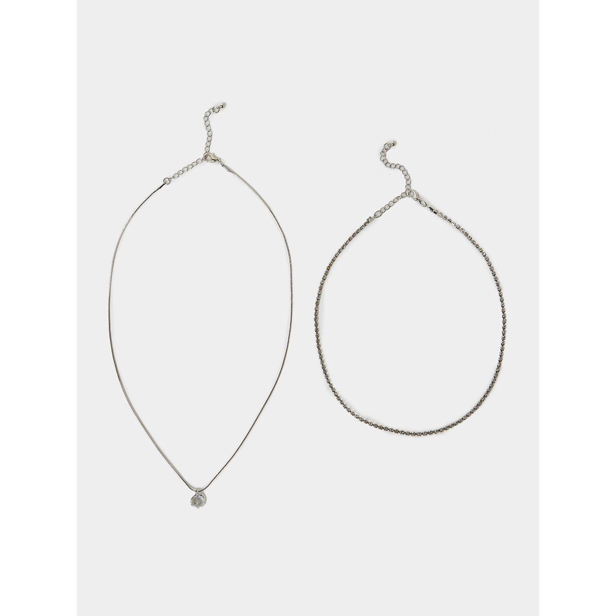 Styli Set of 2 - Stone Drop Embellished Necklace-women-watchesandjewellery-jewellery-necklacesandpendants-image-2