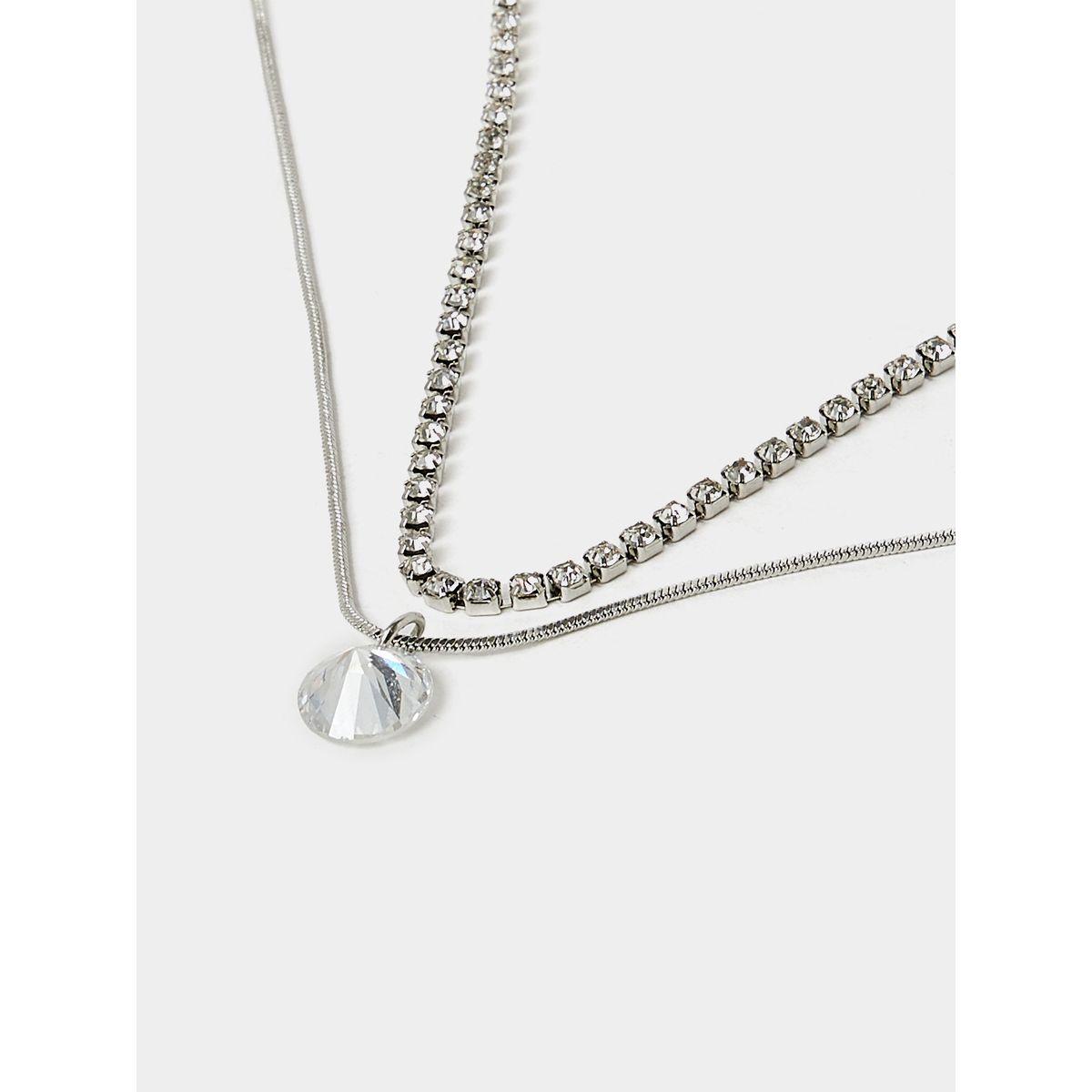 Styli Set of 2 - Stone Drop Embellished Necklace-women-watchesandjewellery-jewellery-necklacesandpendants-image-3