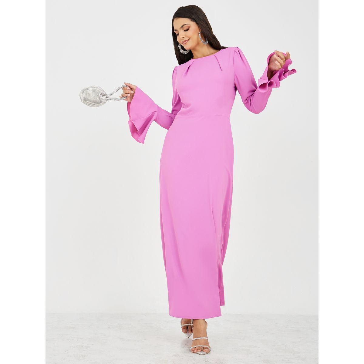 Styli Bell Sleeve Woven A-Line Maxi Dress-women-clothing-dresses-image-1