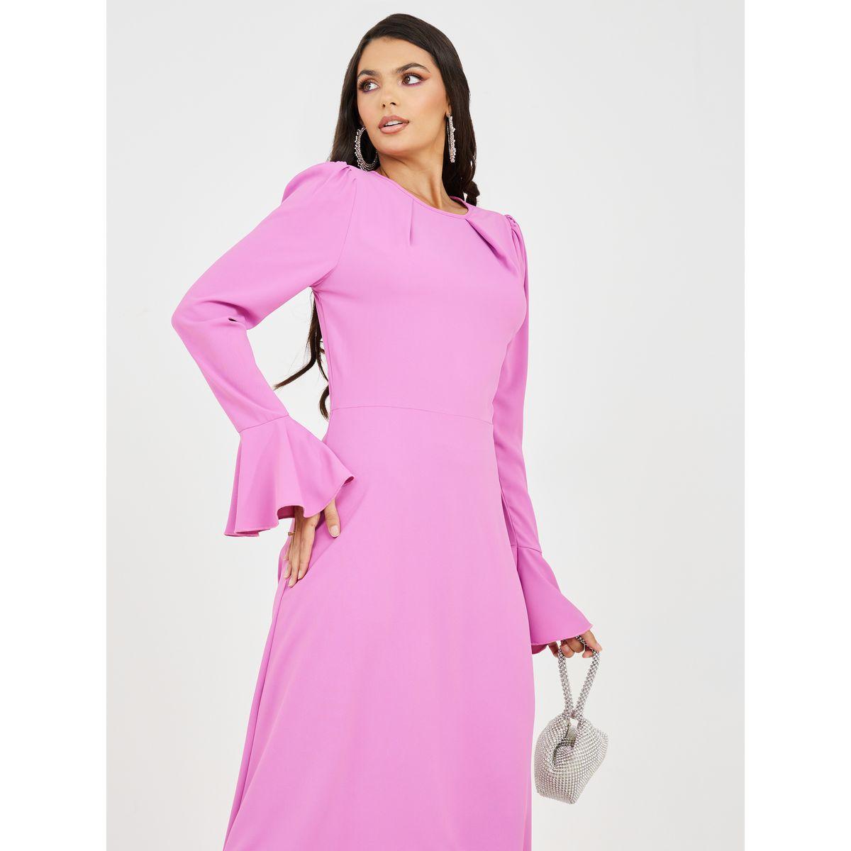 Styli Bell Sleeve Woven A-Line Maxi Dress-women-clothing-dresses-image-2