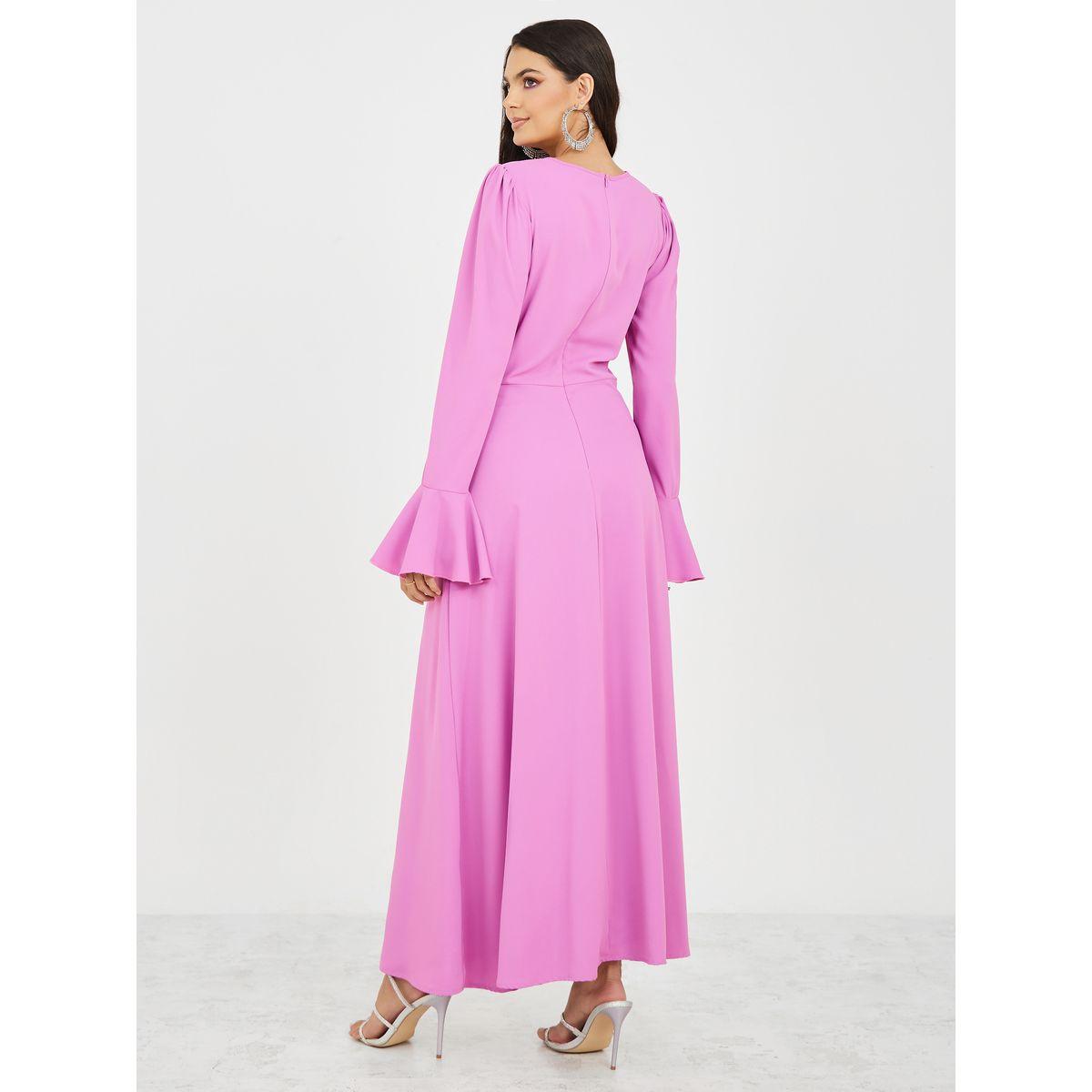 Styli Bell Sleeve Woven A-Line Maxi Dress-women-clothing-dresses-image-4