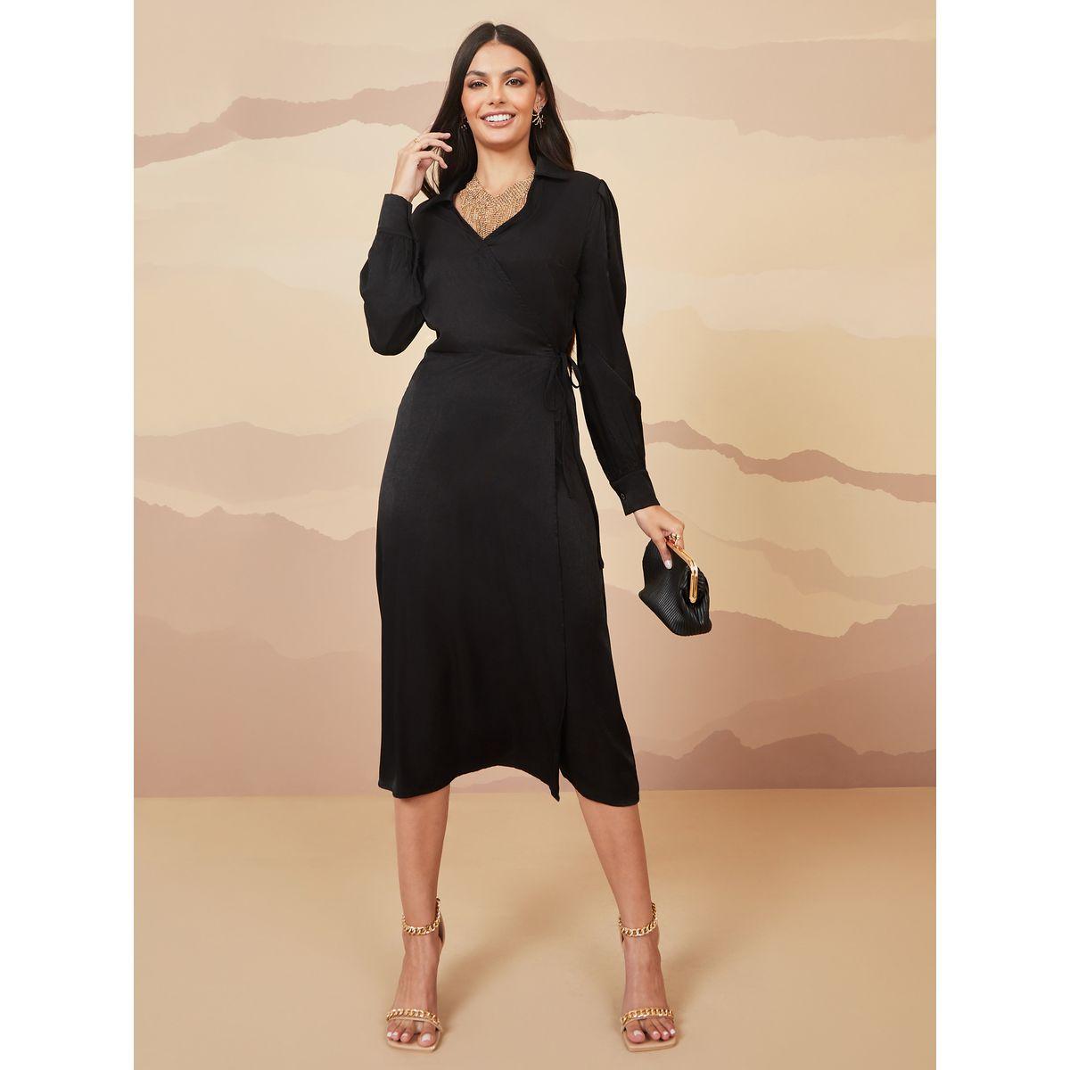 Styli Long Sleeves Wrap Around Midi Dress-women-clothing-dresses-image-1