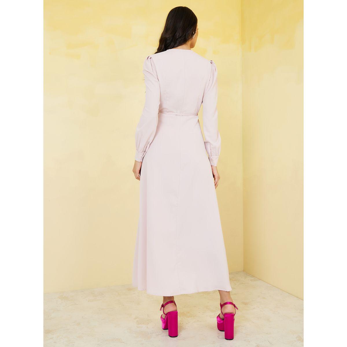 Styli Long Sleeves Plain Wrap Maxi Dress-women-clothing-dresses-image-4