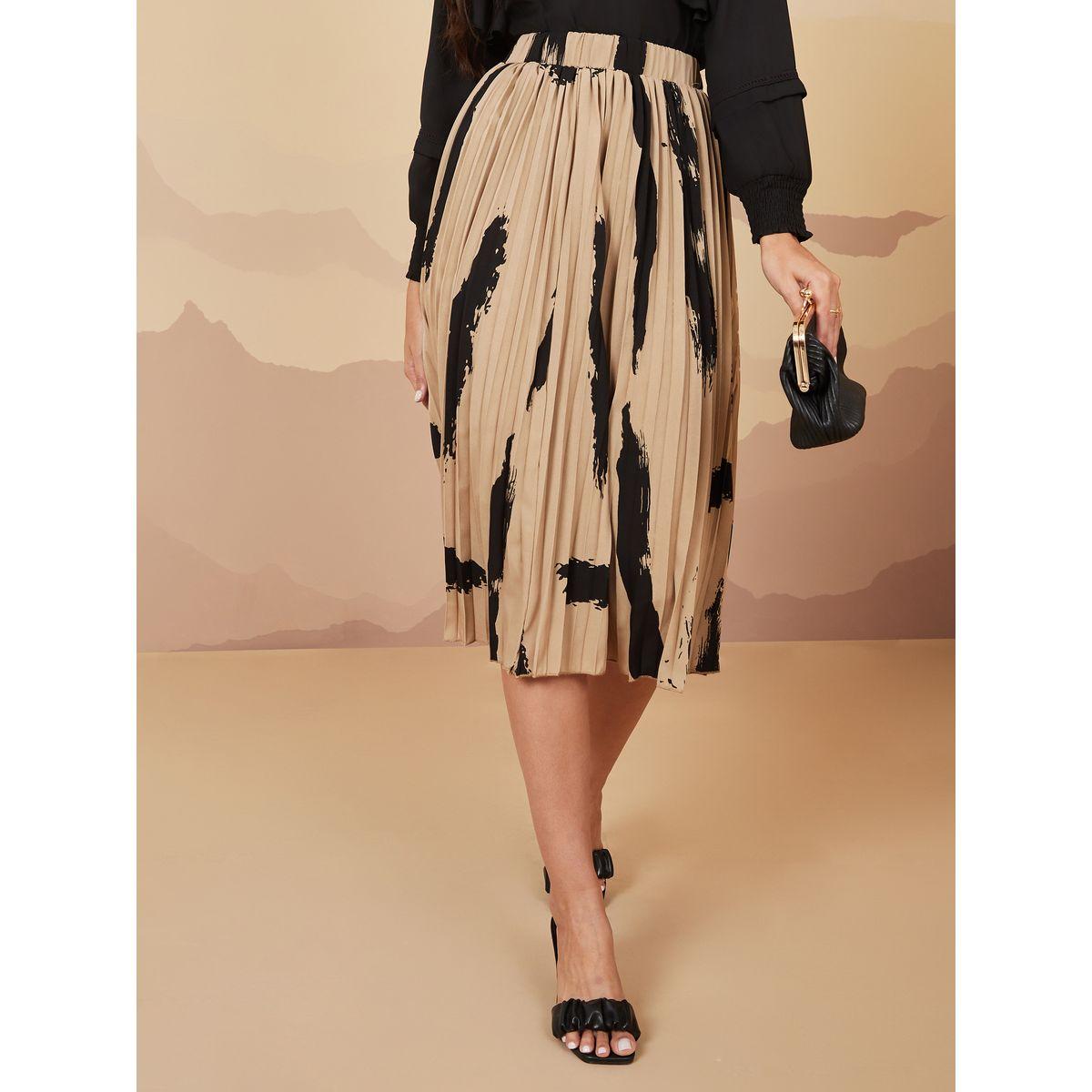 Styli Pleated Printed Skirt-women-clothing-bottoms-skirts-image-1