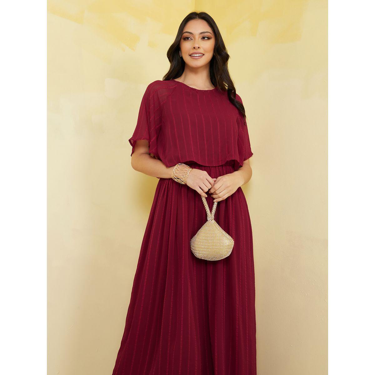 Styli Striped Overlay A-Line Maxi Dress-women-clothing-dresses-image-2