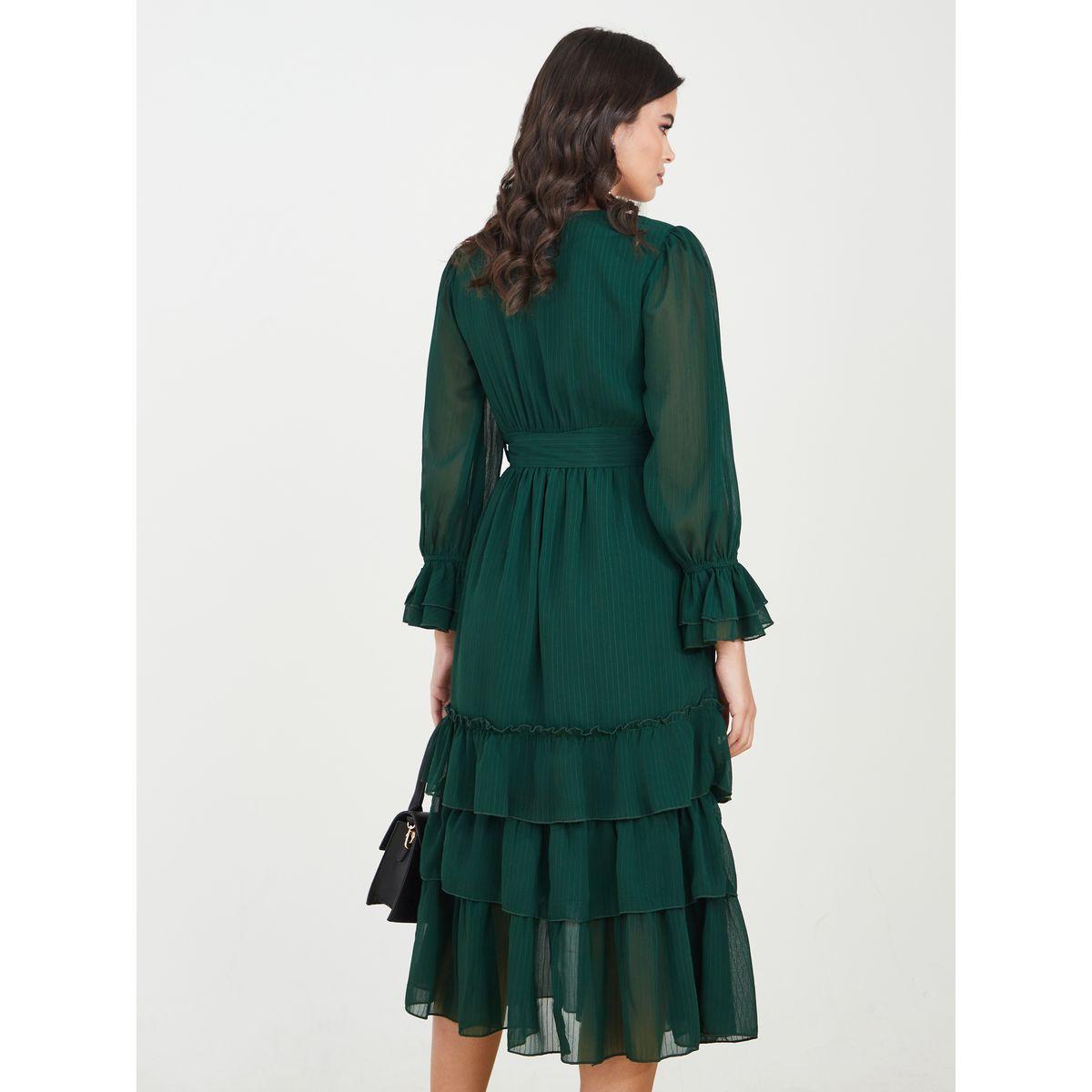 Styli Bell Sleeve Lurex Layered Midi Dress-women-clothing-dresses-image-4