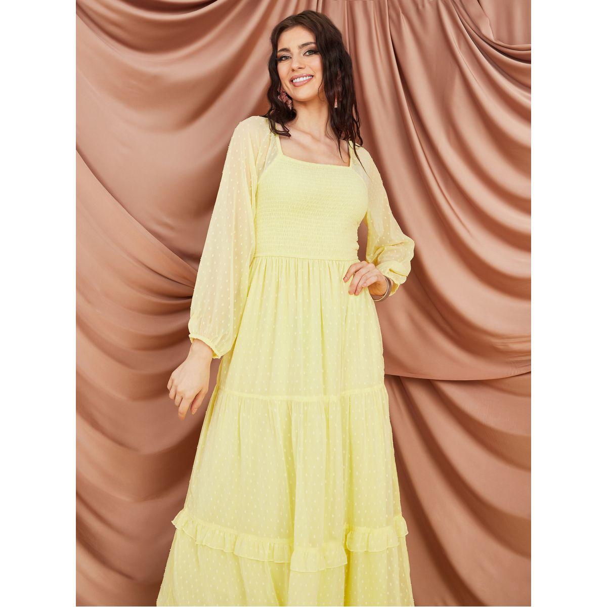 Styli Dobby Tiered Maxi Dress with Sheer Sleeve-women-clothing-dresses-image-2