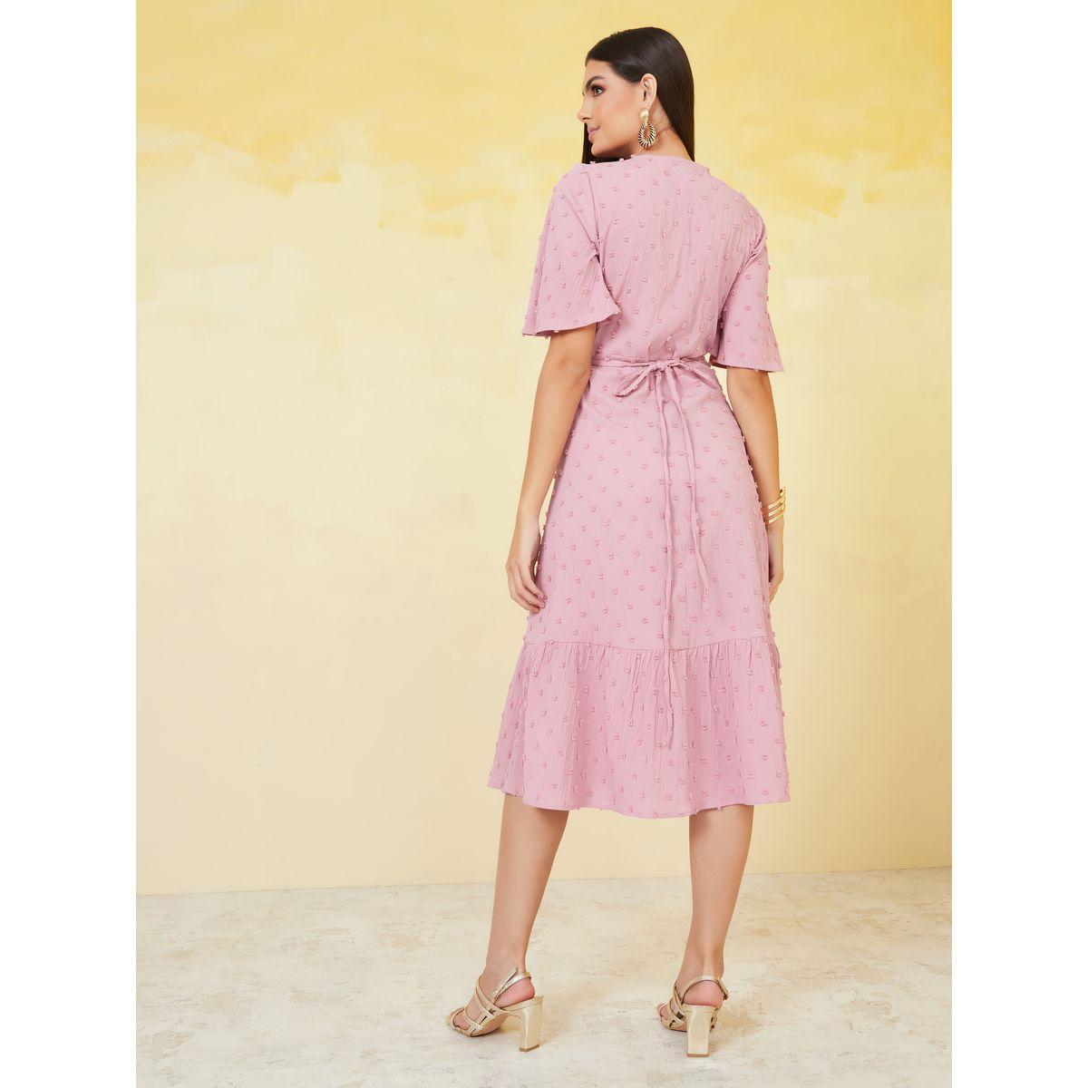 Styli Textured Dobby Wrap Midi Dress-women-clothing-dresses-image-4