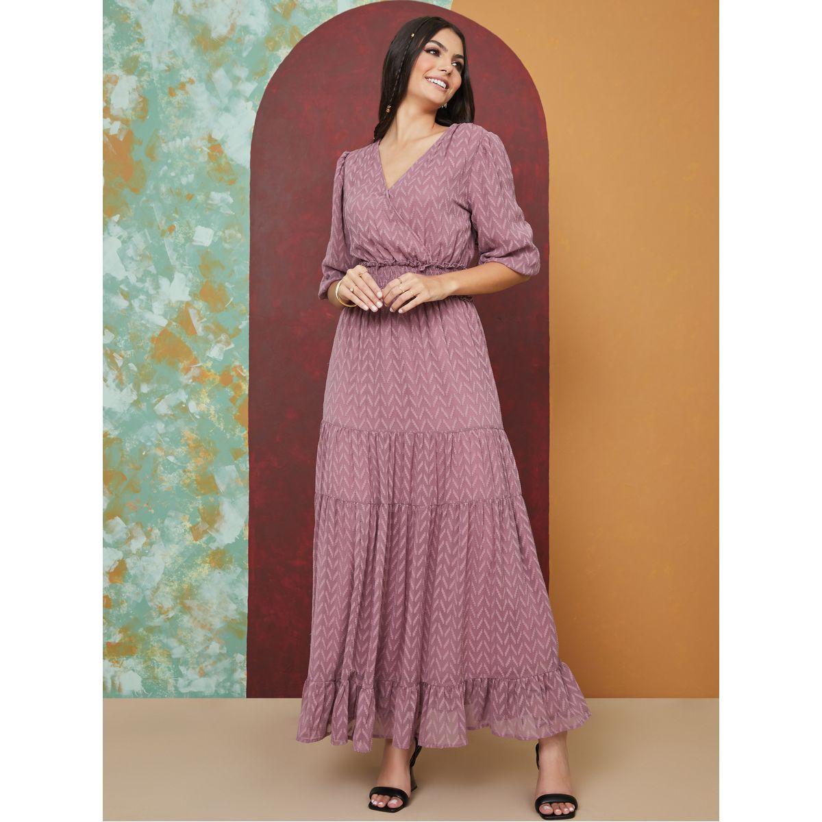 فستان طويل بتفاصيل مزمومة-women-clothing-dresses-image-1