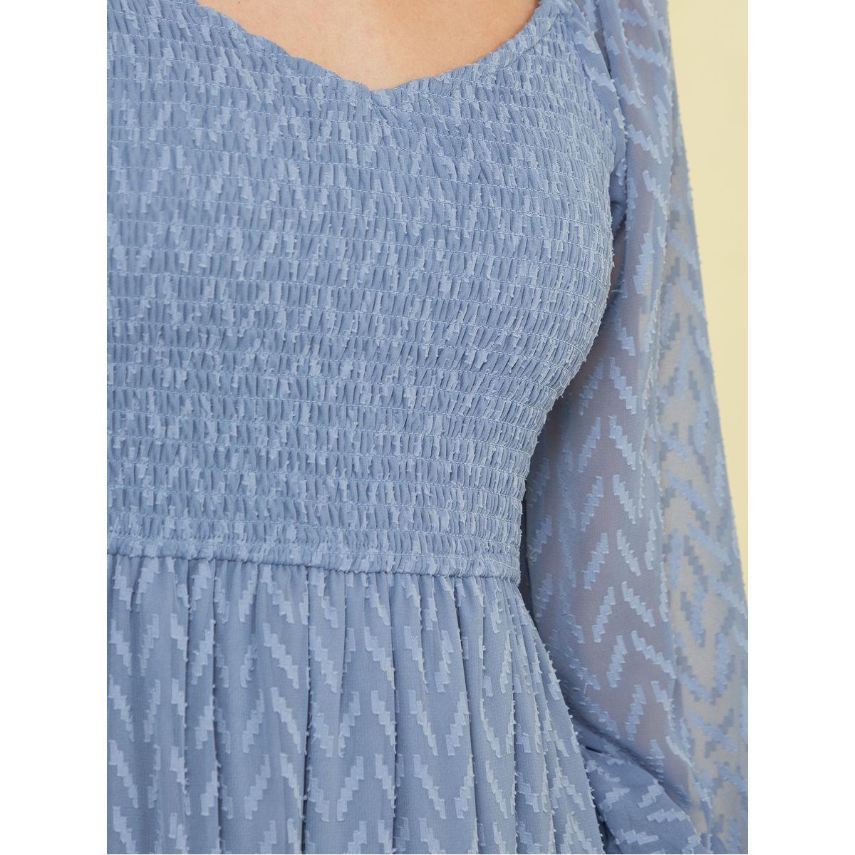 Styli Sweetheart Neck Georgette A-Line Midi Dress-women-clothing-dresses-image-3