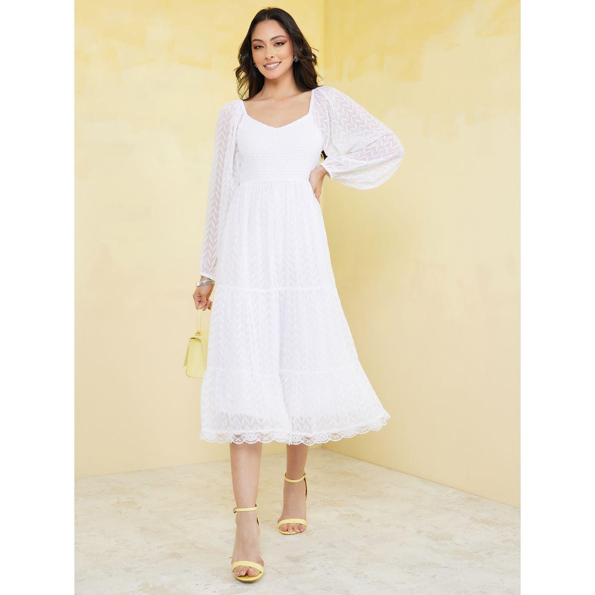 Styli Sweetheart Neck Georgette A-Line Midi Dress-women-clothing-dresses-image-2