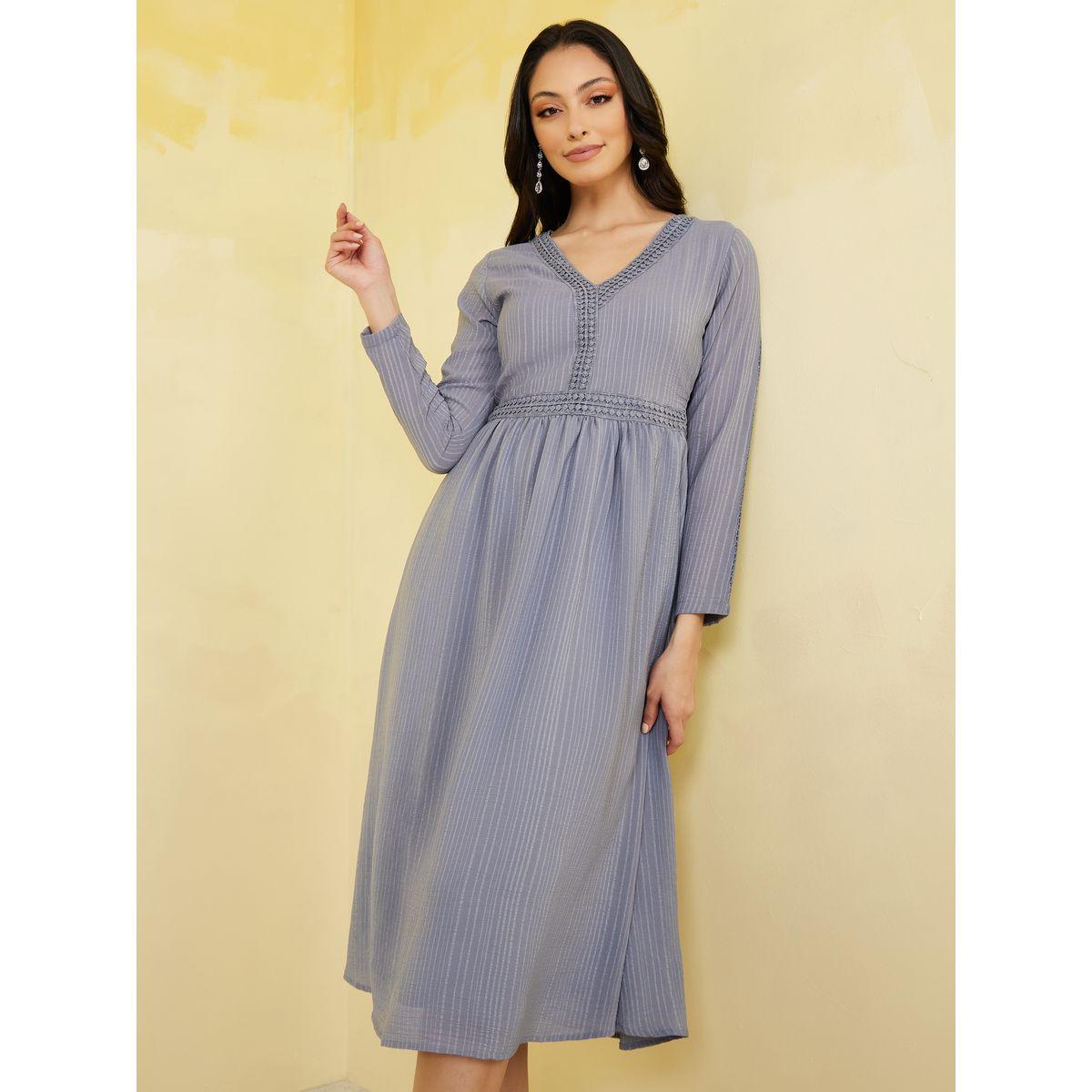 فستان ميدي بتفاصيل مطرزة-women-clothing-dresses-image-2