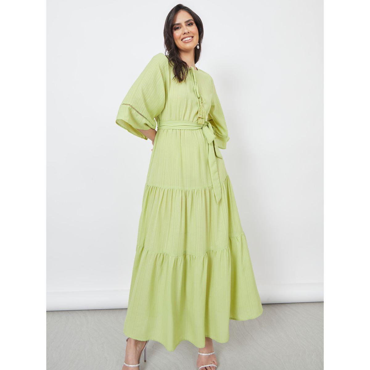 Styli Tie Up Neck Tiered Maxi Dress-women-clothing-dresses-image-1