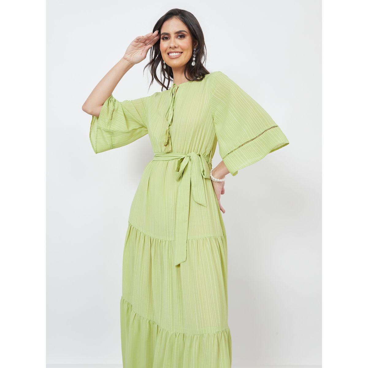 Styli Tie Up Neck Tiered Maxi Dress-women-clothing-dresses-image-2