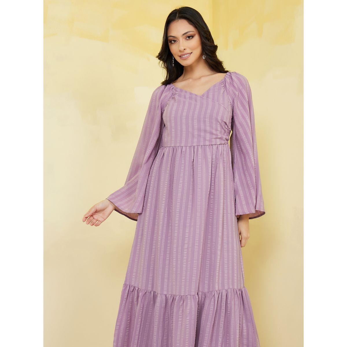 Styli Striped V Neck Tiered Maxi Dress-women-clothing-dresses-image-2