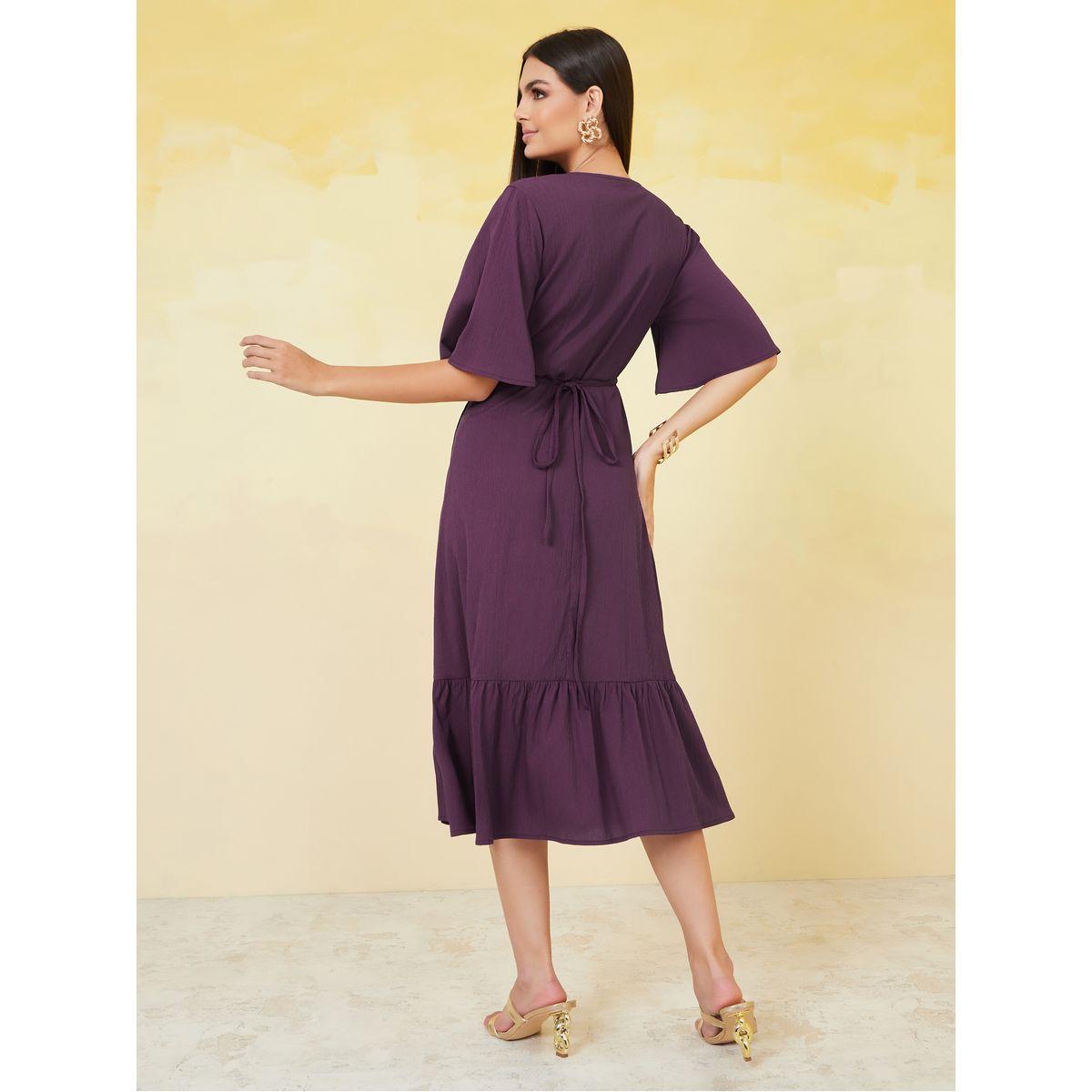Styli Solid Wrap Around Midi Dress-women-clothing-dresses-image-4