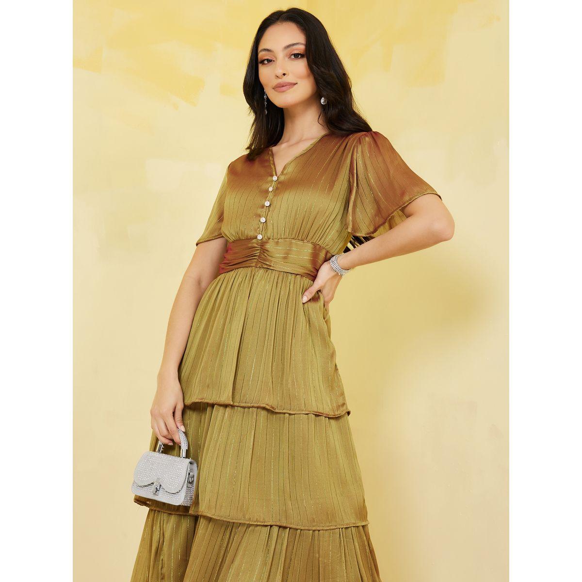Styli Lurex Striped Button Detail Layered Maxi Dress-women-clothing-dresses-image-2