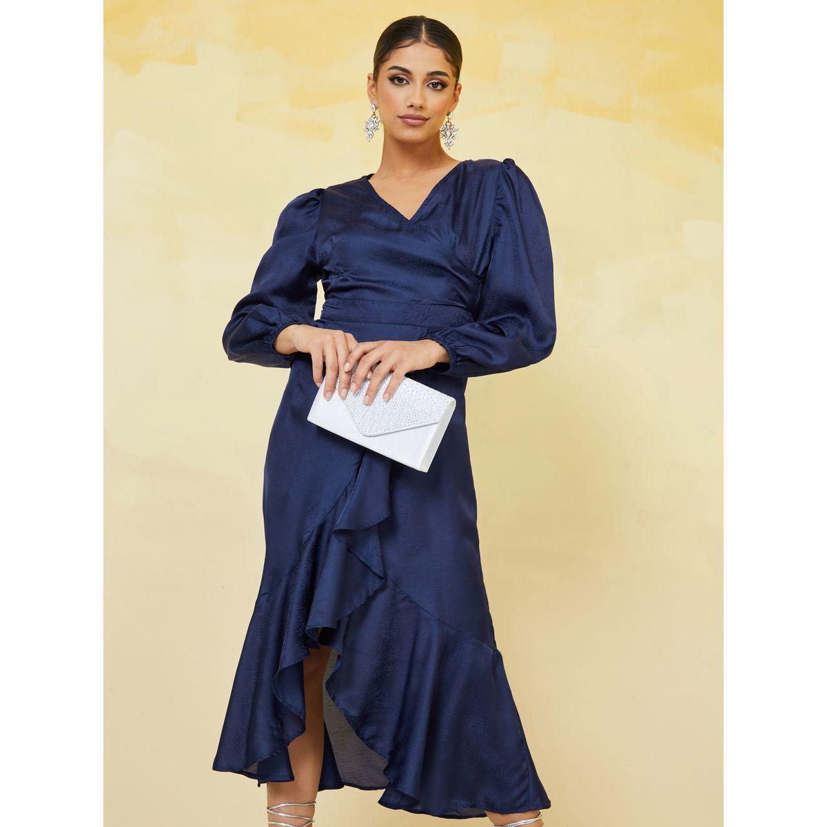 فستان ميدي بحواف مكشكشة-women-clothing-dresses-image-1