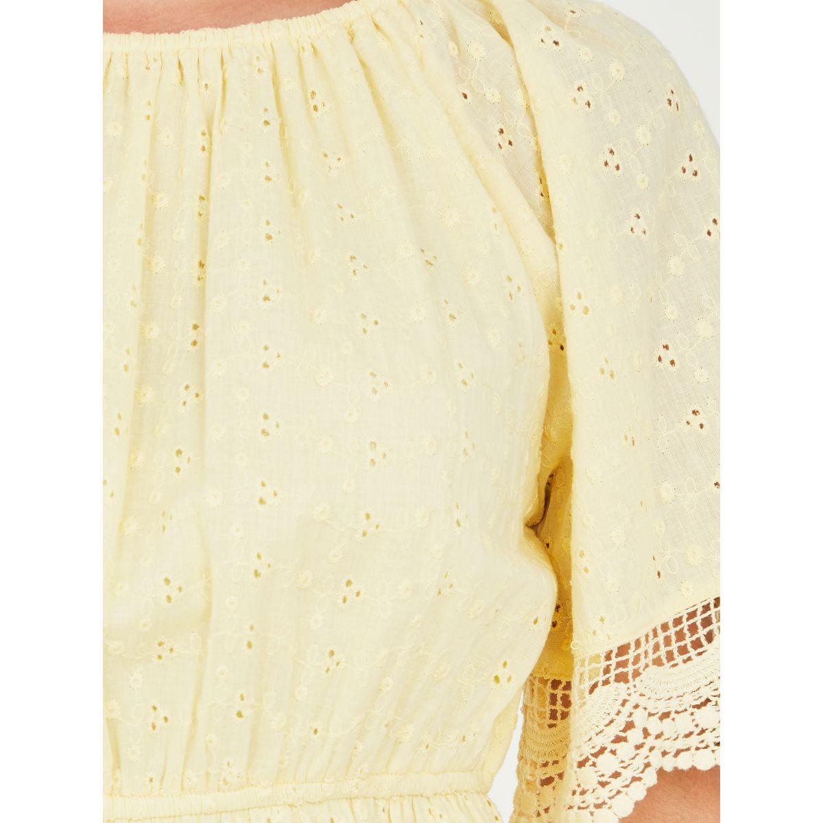 فستان ميدي بكسرات مزين بدانتيل-women-clothing-dresses-image-3
