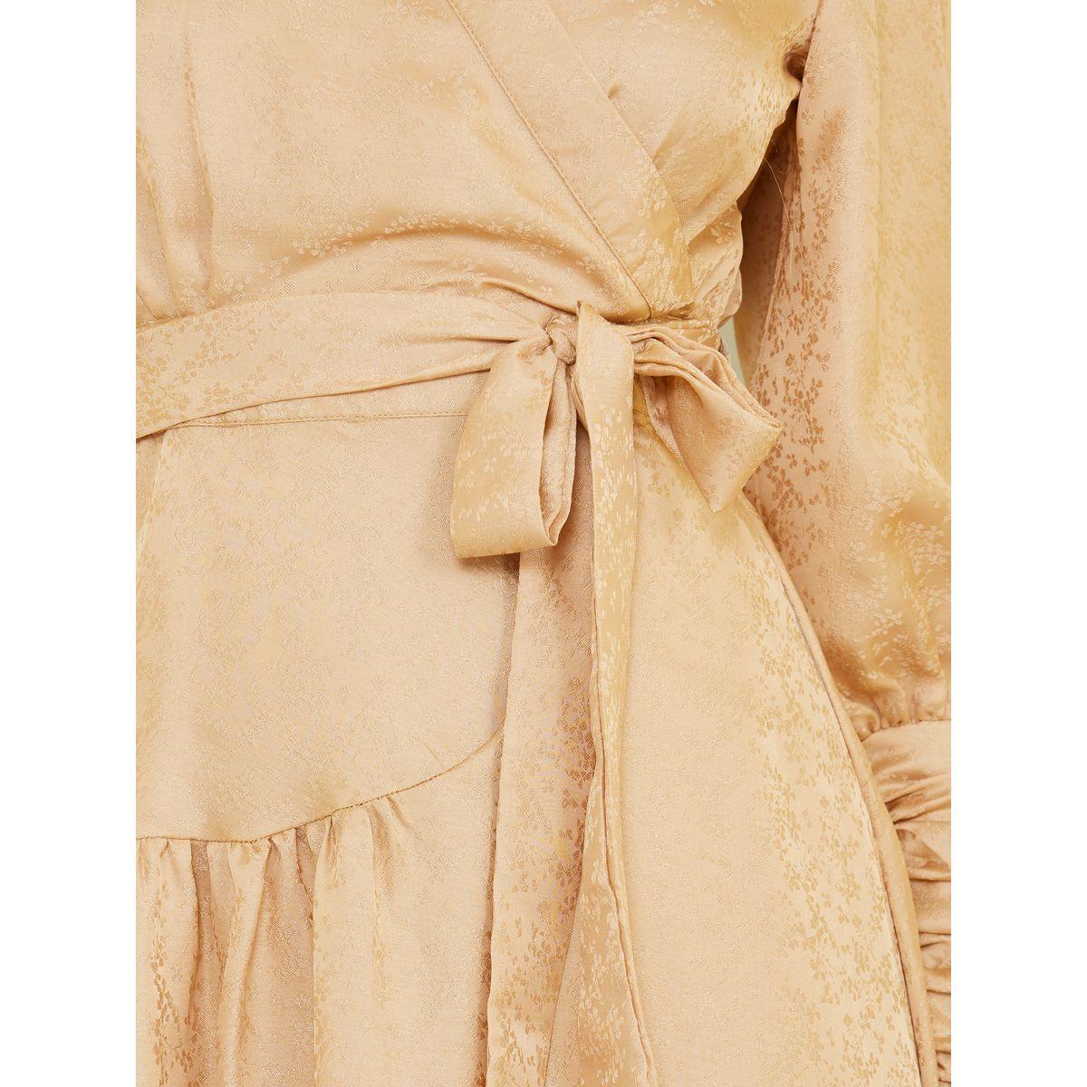 Styli Cuffed Sleeve Jacquard Wrap Midi Dress-women-clothing-dresses-image-3