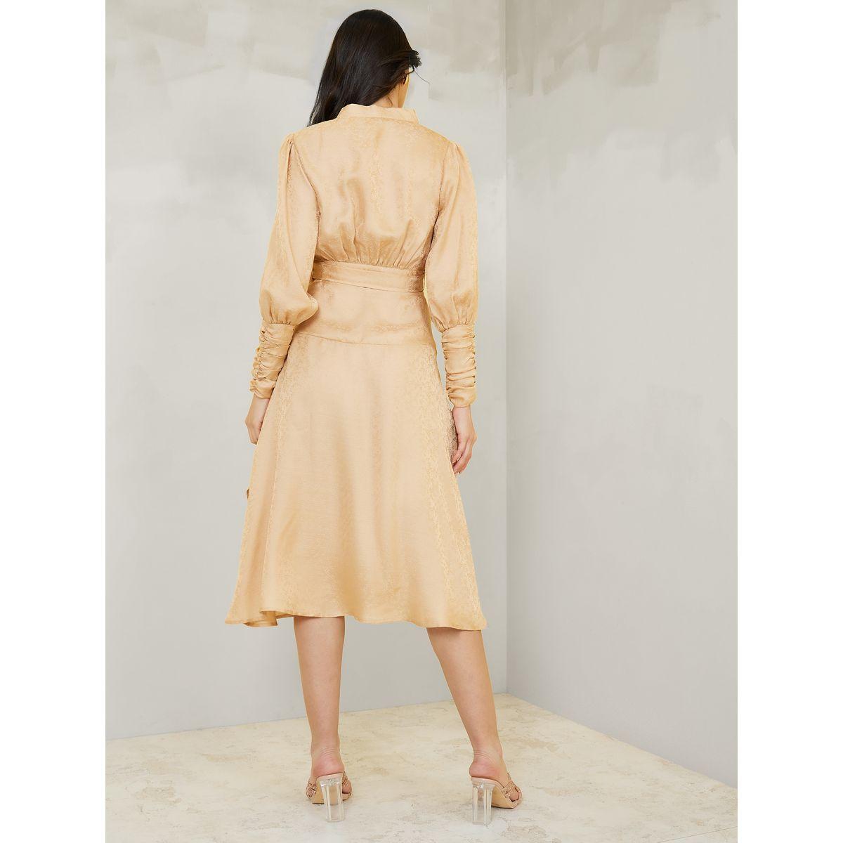 فستان ميدي جاكار بنمط لف-women-clothing-dresses-image-4