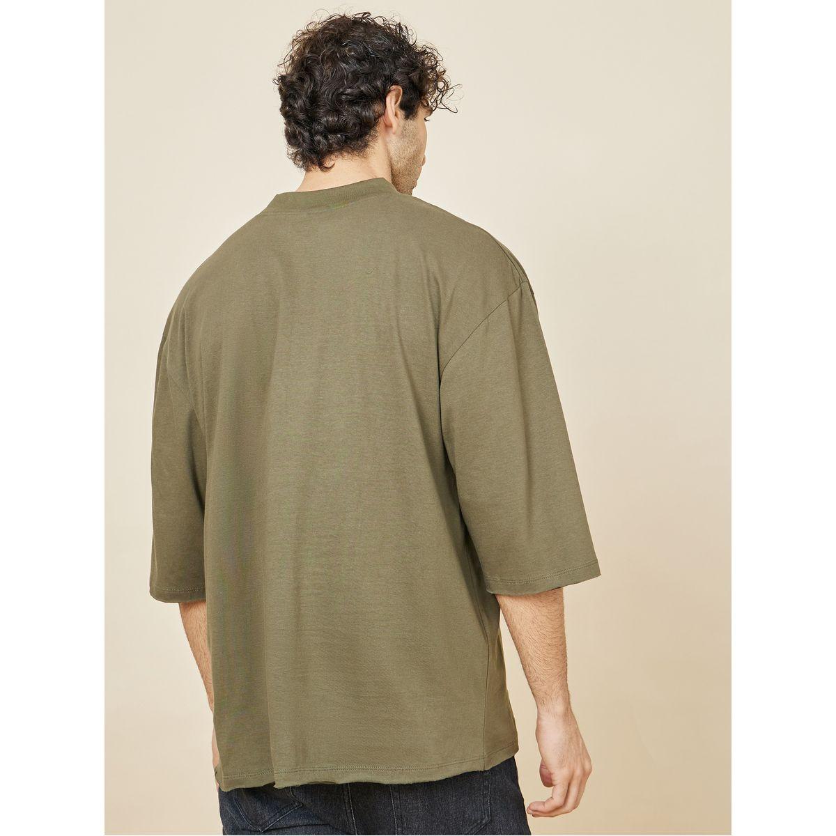 Styli 3/4 Sleeve Oversized T-Shirt with Raw Hem-men-clothing-tshirtsandpolos-tshirts-image-4
